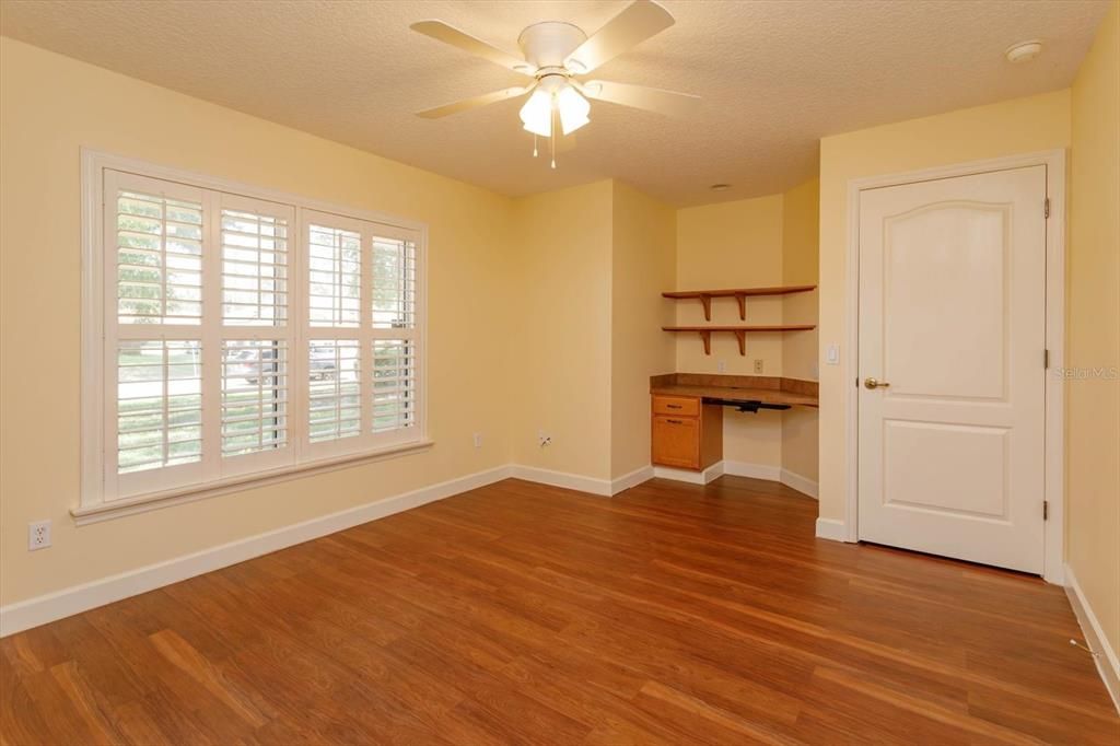 Bedroom 4/Office with built in desk area.  This room has no closet, but two doorways, could easily be converted to Bedroom.