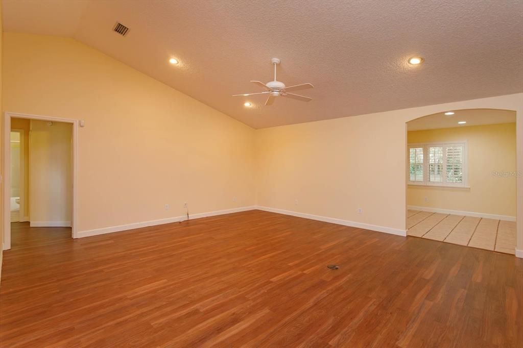 View of GreatRoom from Entryway showing access to Bonus Room