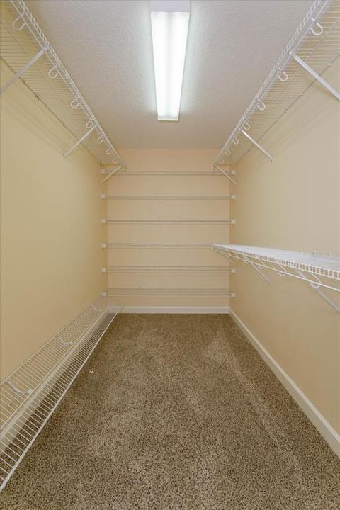 Primary Bedroom Walk in closet with organizing racks