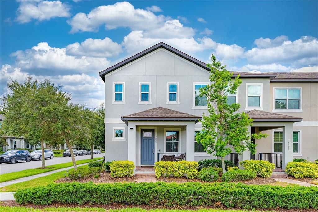 Lovely end unit with covered front porch