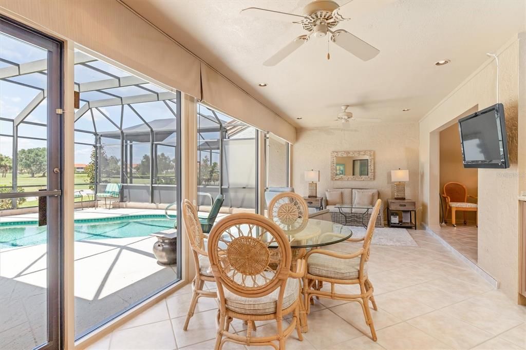 Spacious family room across back.