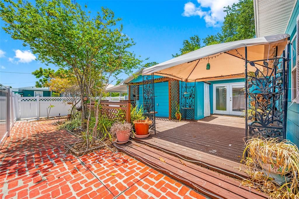 Rear Deck, patio, and garden area.