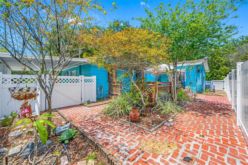 Fenced yard and garden area