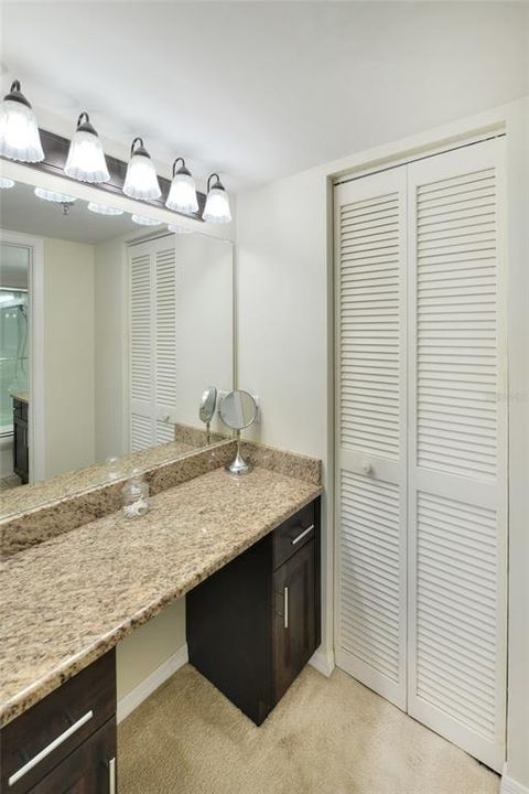 Separate Owner's Suite vanity with walk in closet