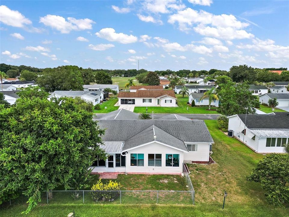 Aerial view of back of home