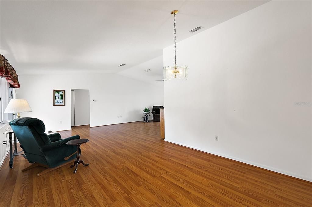 Looking across dining room to great room