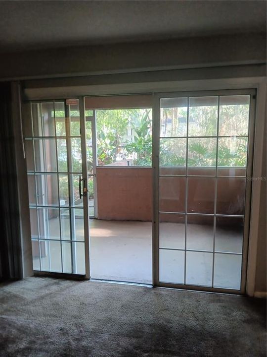 Livingroom sliding glass doors