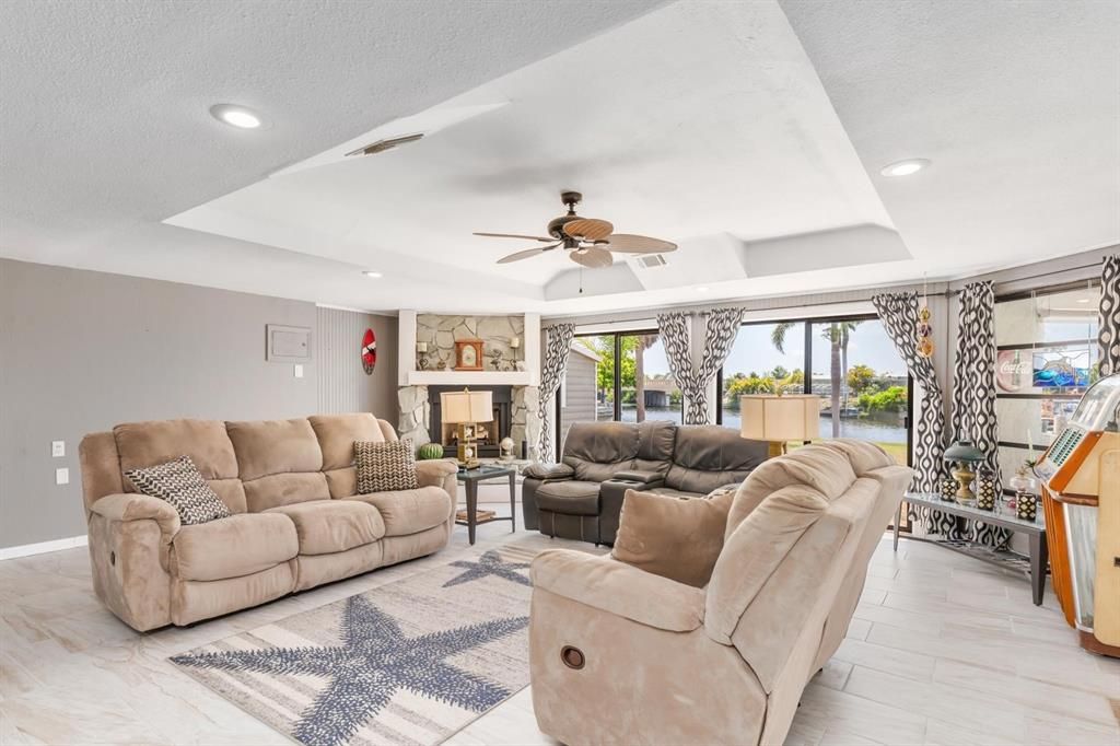 Living Room overlooks the waterfront and freshly painted