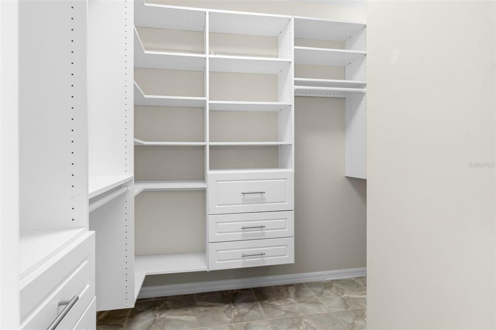 Master closet with Closet System Built in