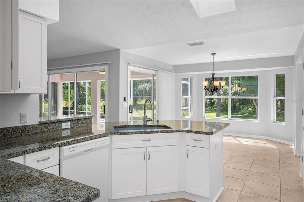 Kitchen over looking the Conservation and living  area