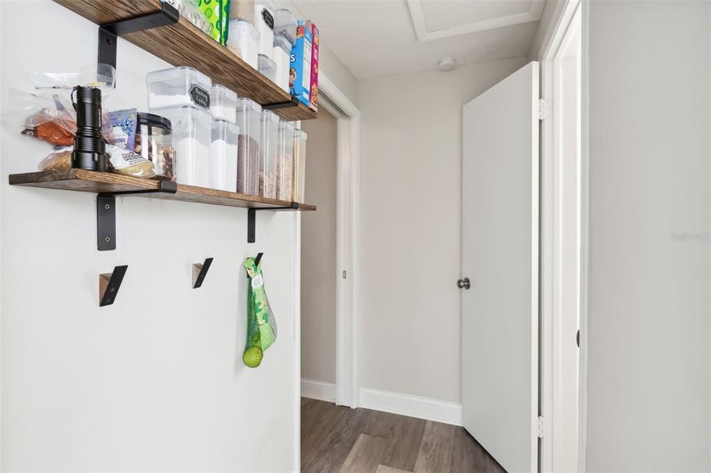 Laundry room left, Bathroom 2 right