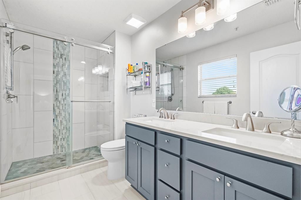 Light-filled Primary Bath with Walk-in Shower
