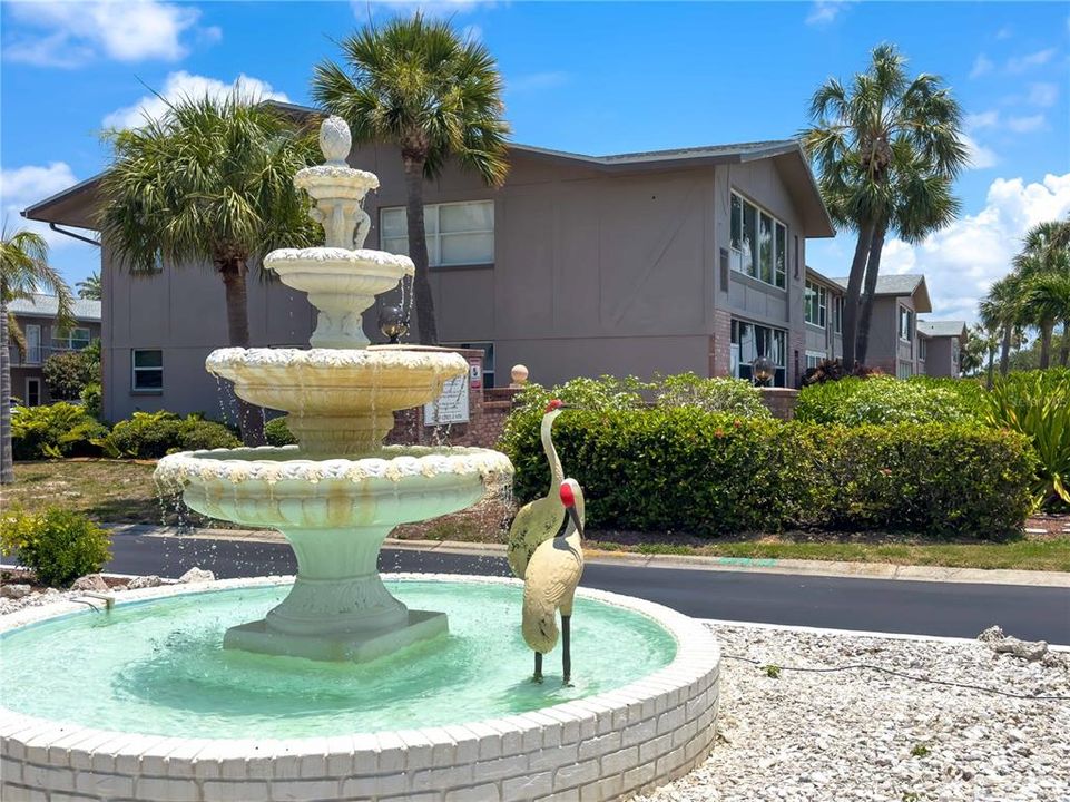 Fountain at community entrance