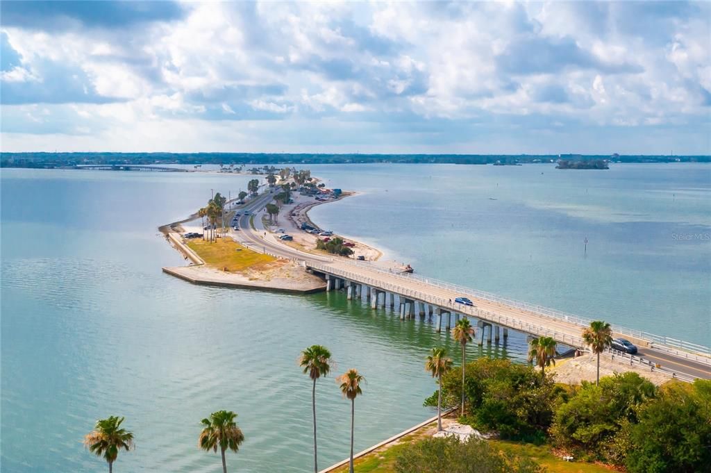 Aerial view of Dunedin Causeway