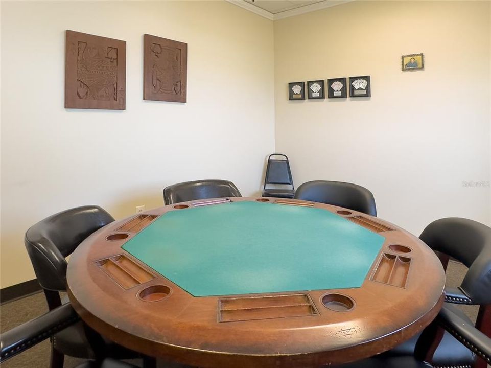 Card table in card room