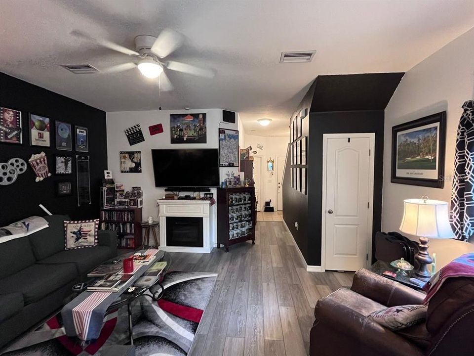 Great Room and Storage closet beneath stairs