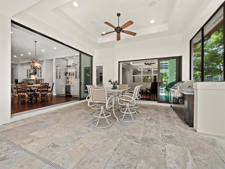 outdoor kitchen under covered area