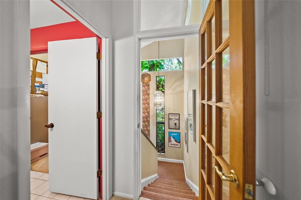 Leading to the upstairs Family Room, Bedroom & Bath.