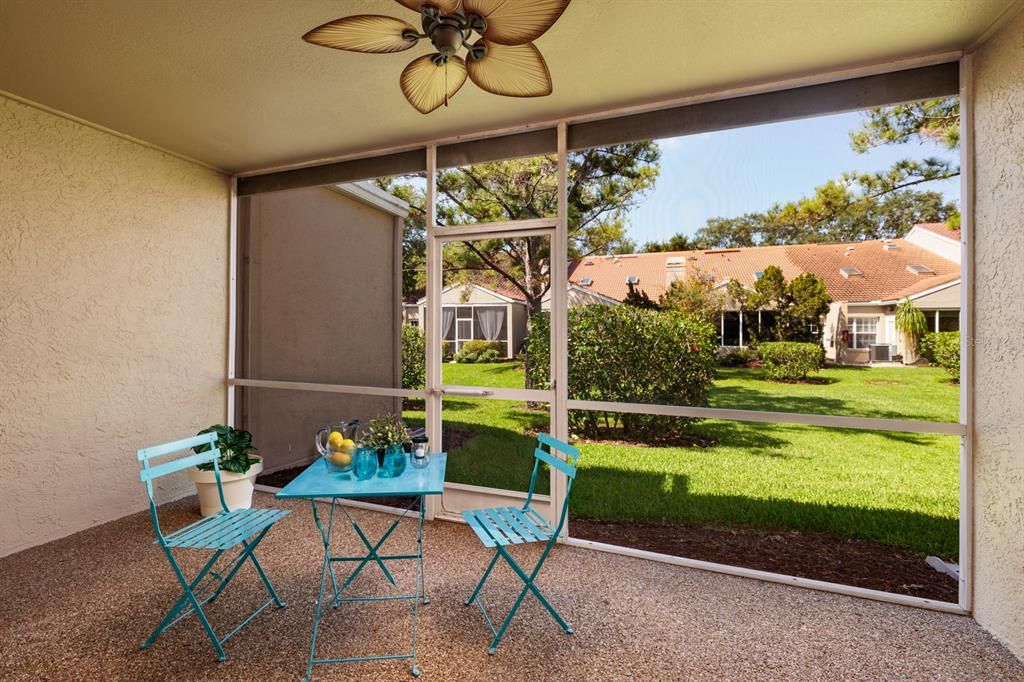 Screened Patio with Water Spigot for Porch Plants