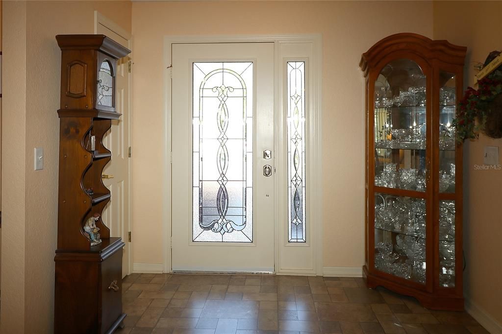 Foyer - Designer Leaded Glass Door w/Matching Side Window