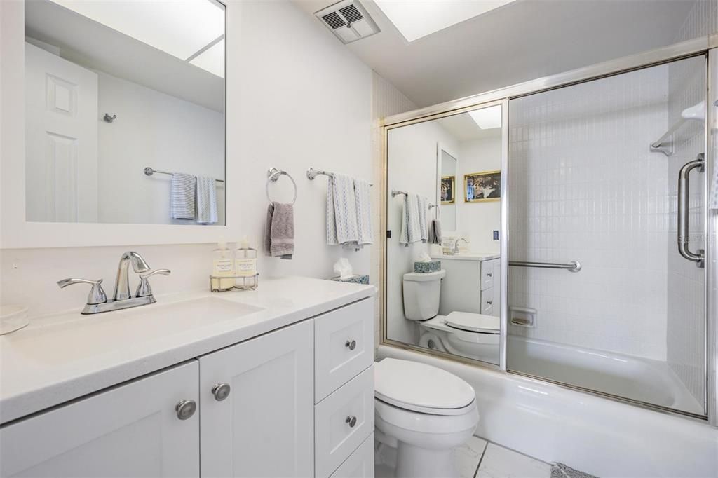 Hall bath with new vanity