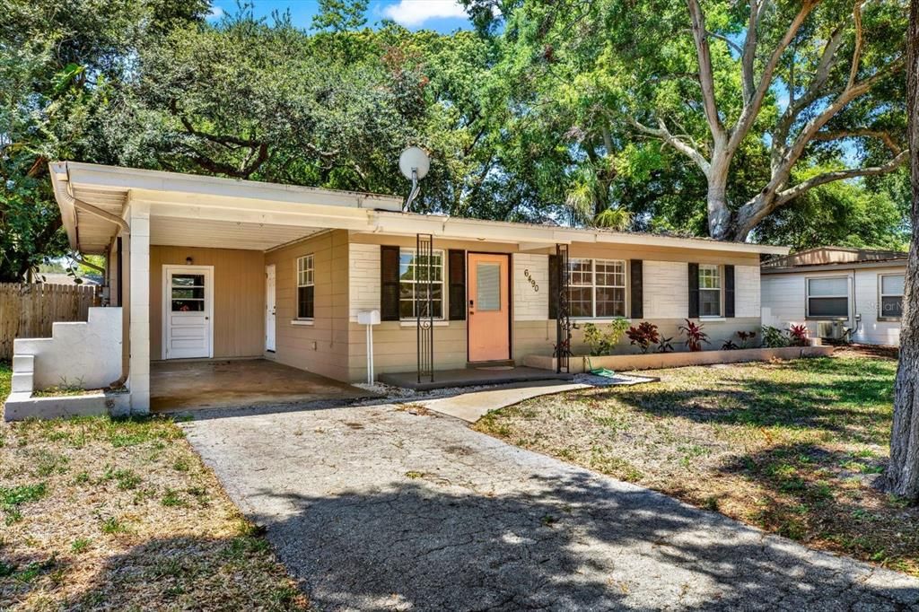 Carport and driveway