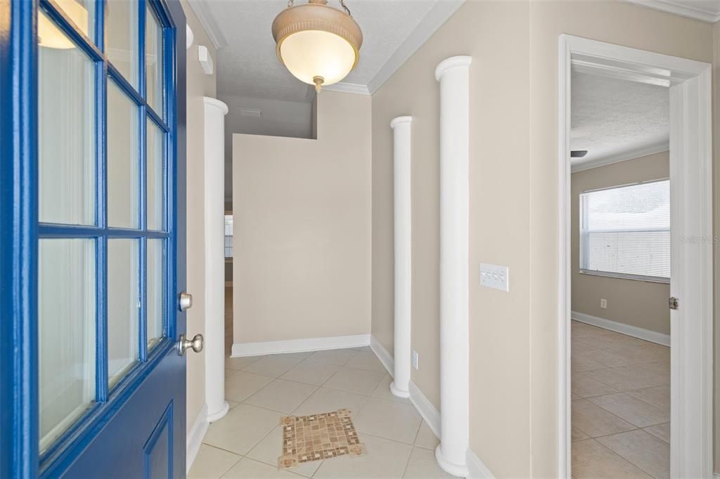 Two bedrooms to the right as you enter the home that share a hall bath.