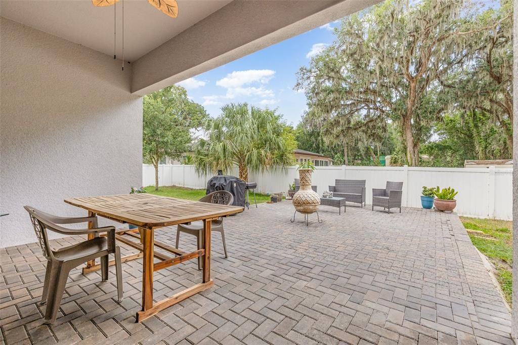 Back patio and extended outdoor