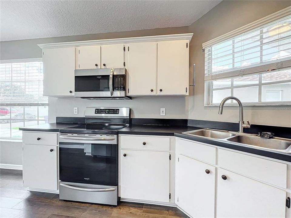 Open kitchen with newer appliances