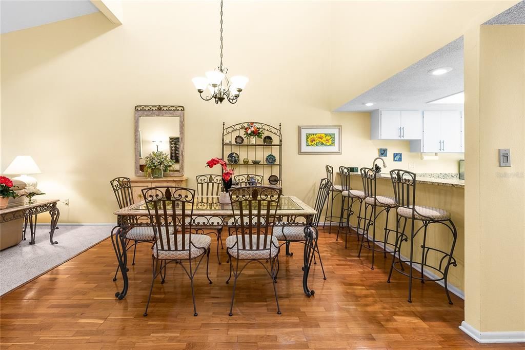 dining area and breakfast bar