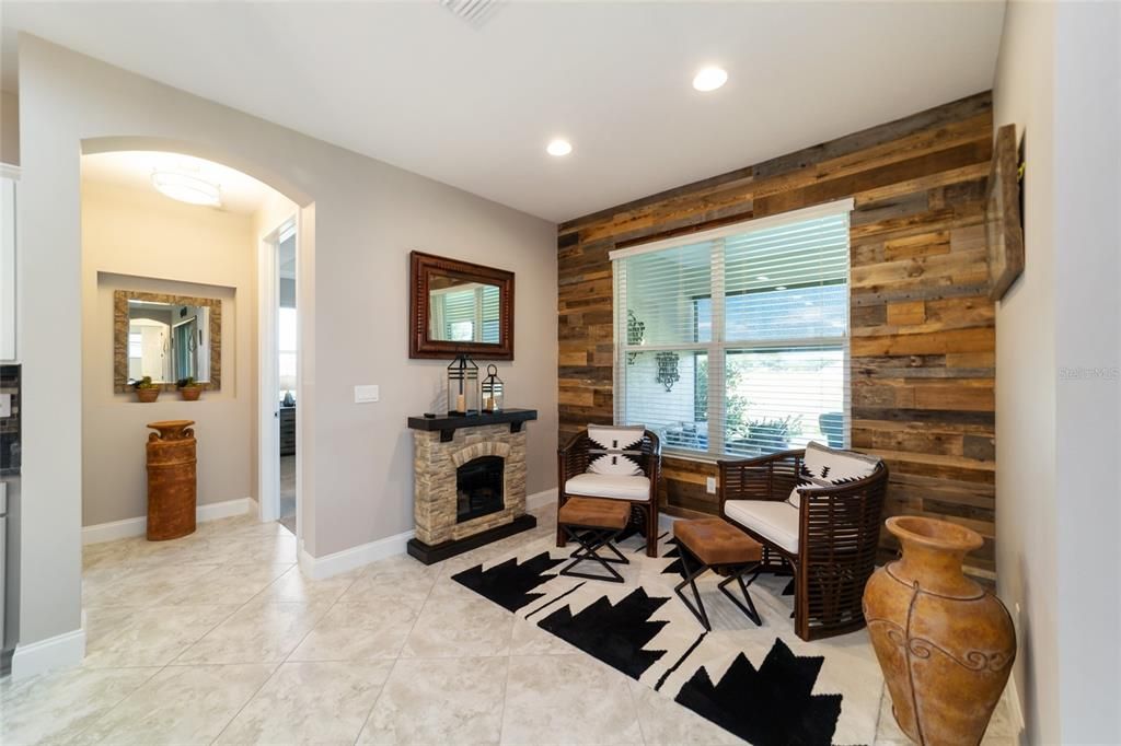 Breakfast nook area with entry hall to master bedroom