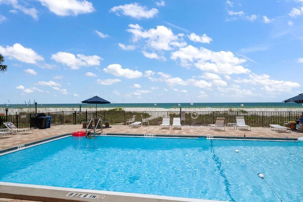 Love the view! Large heated pool with sundeck for all year use!