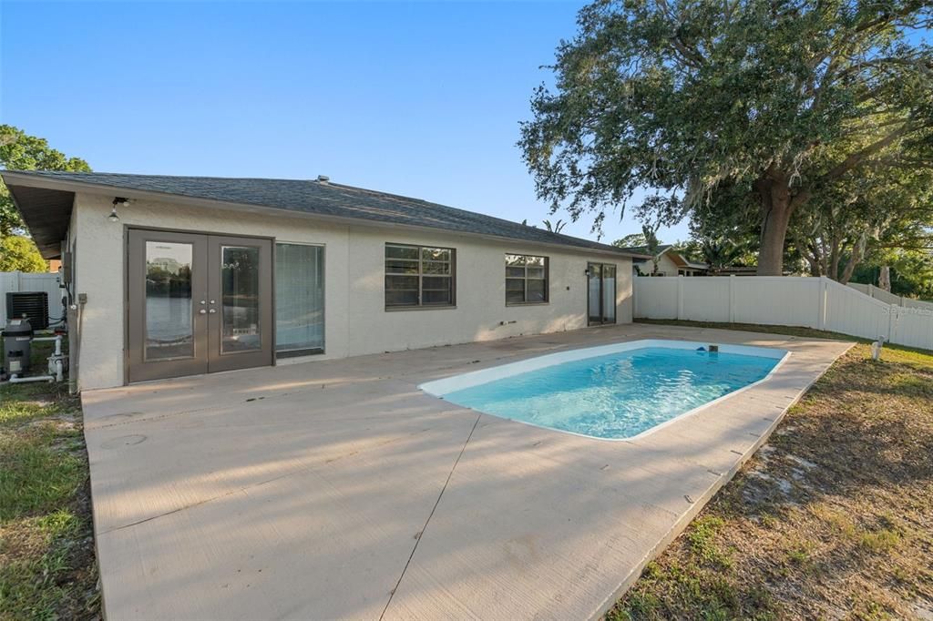 pool rear of home