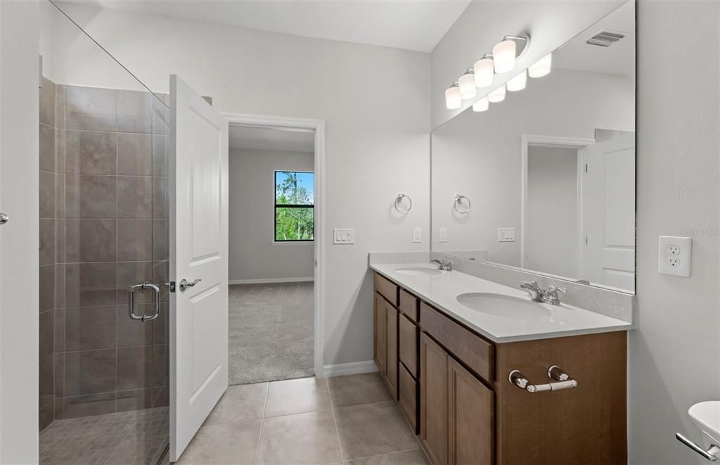 Master suite, walk-in shower, dual sinks