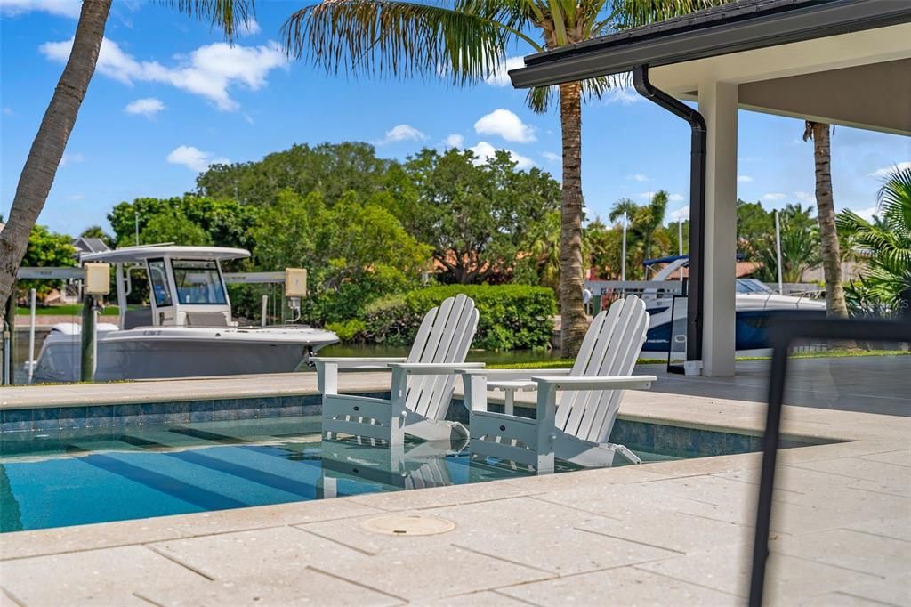 Custom Sekas pool with sunshelf