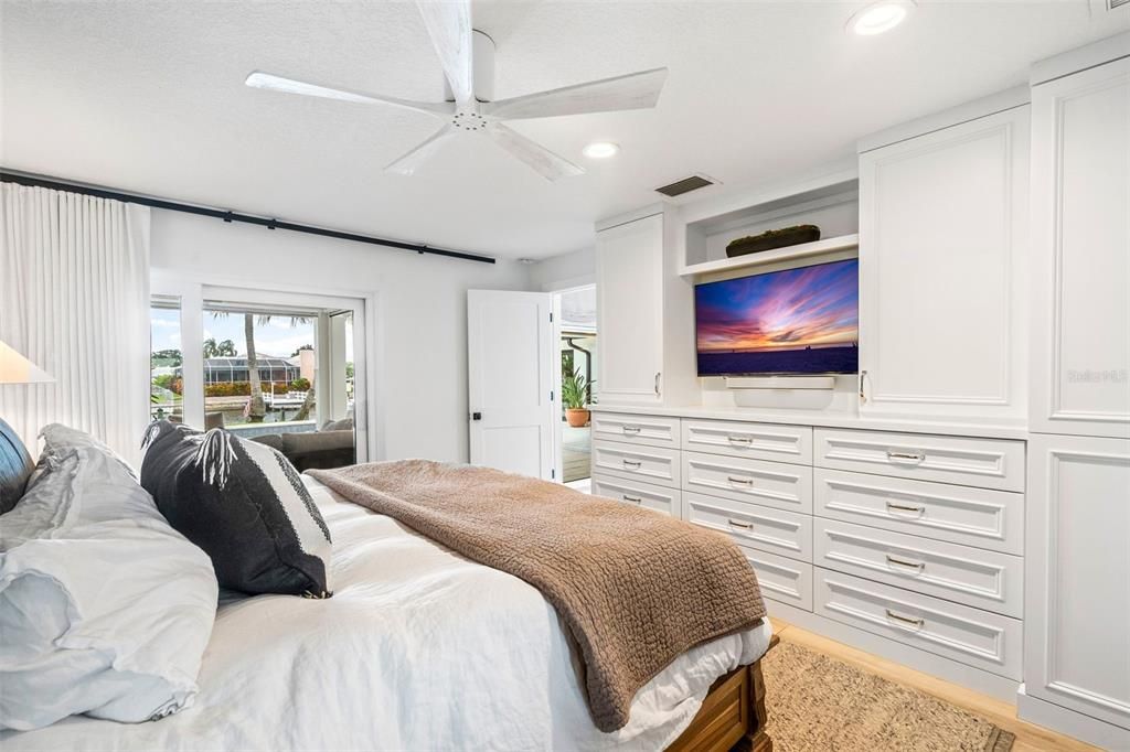 Primary bedroom with custom built-ins