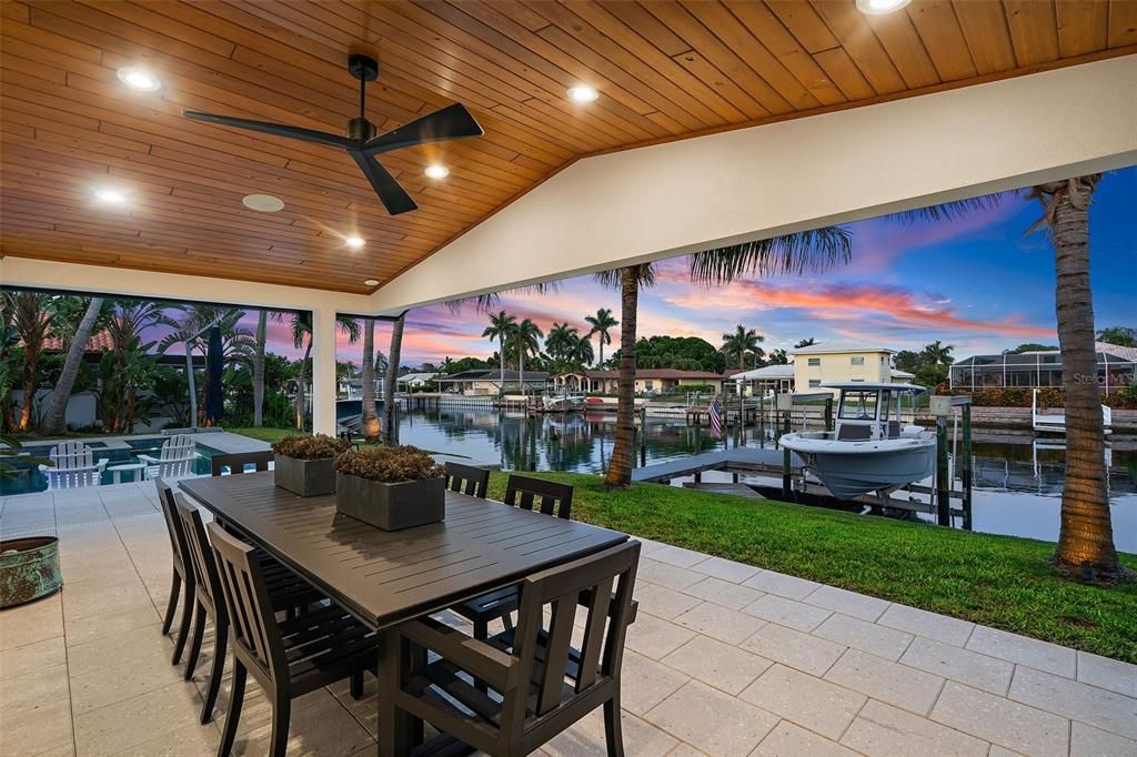 Outdoor dining overlooking the Dolphins playing in your backyard