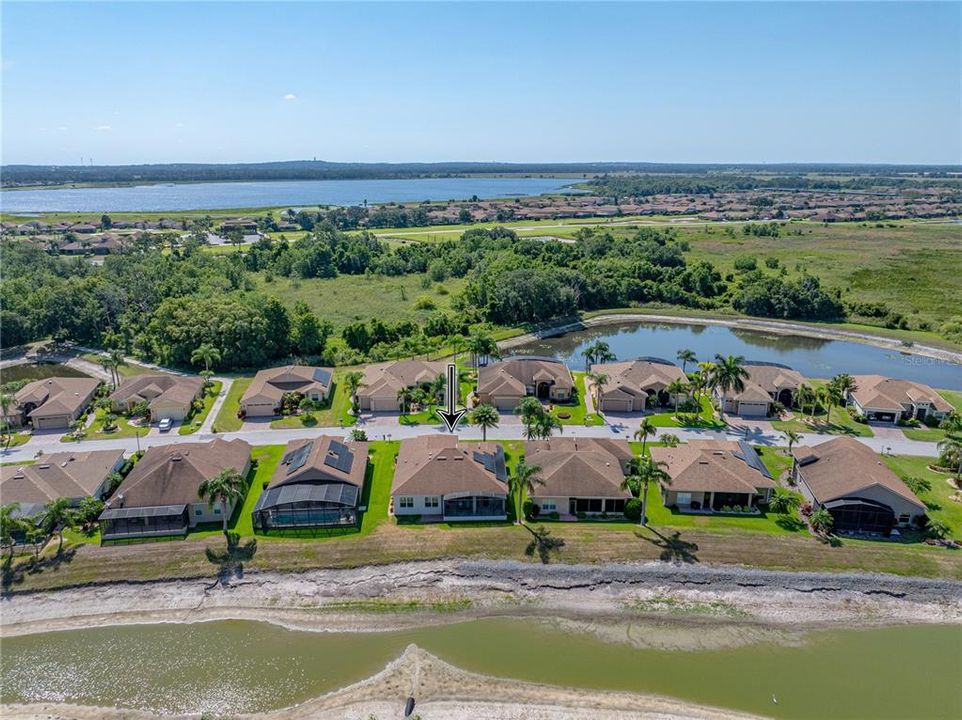 Drone view of neighborhood