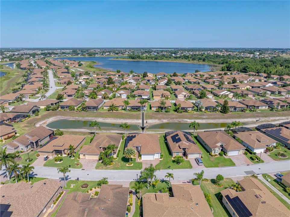 Drone view of neighborhood