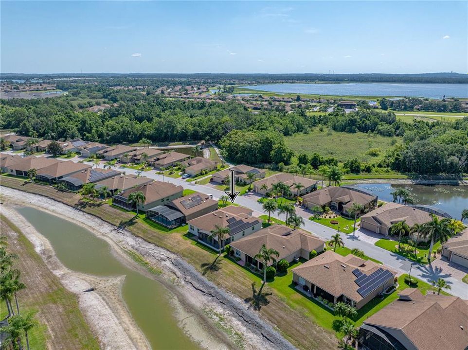 Drone view of neighborhood