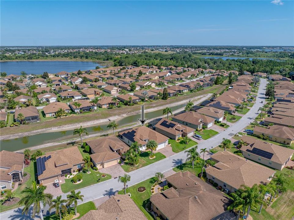 Drone view of neighborhood