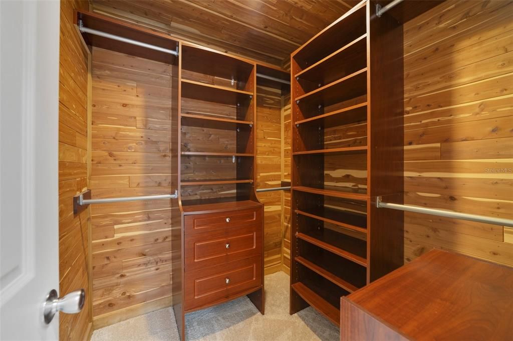 WALK-IN CLOSET complete with a CUSTOM STORAGE SYSTEM!