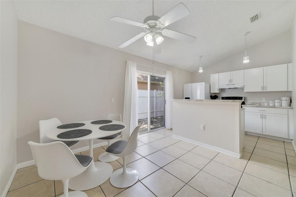 Large kitchen with dining space