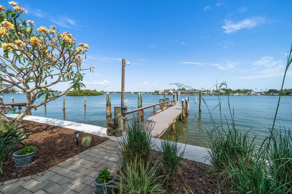 New seawall, attractive pavers to dock area