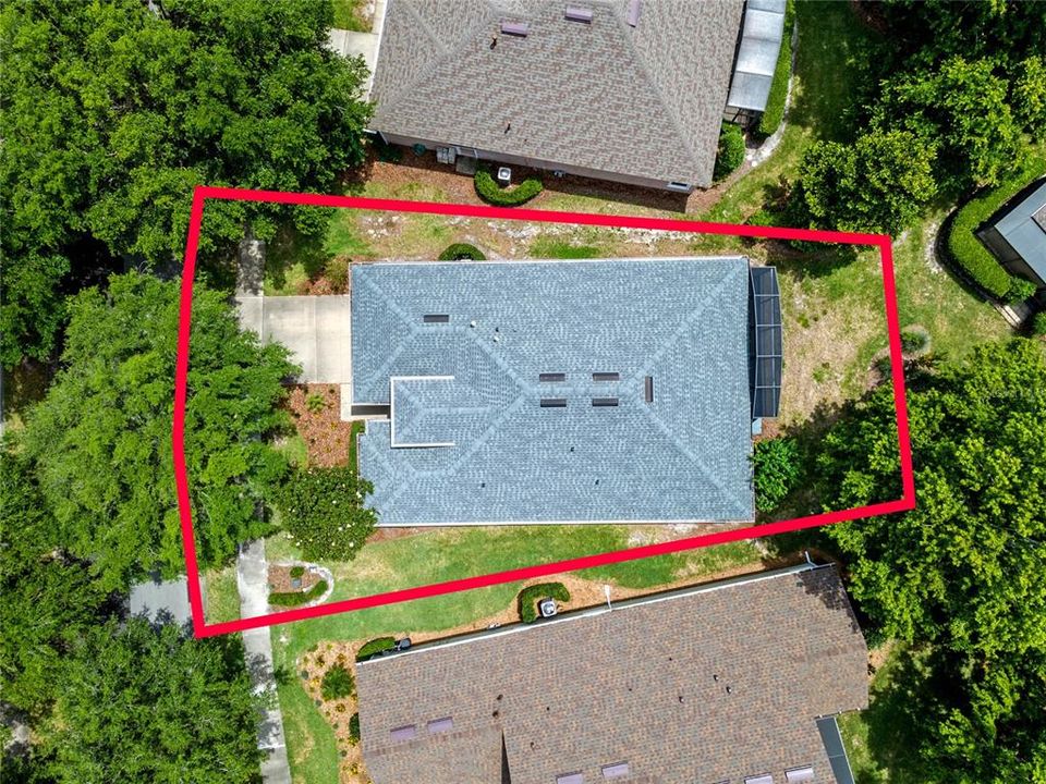 Aerial view from above the home