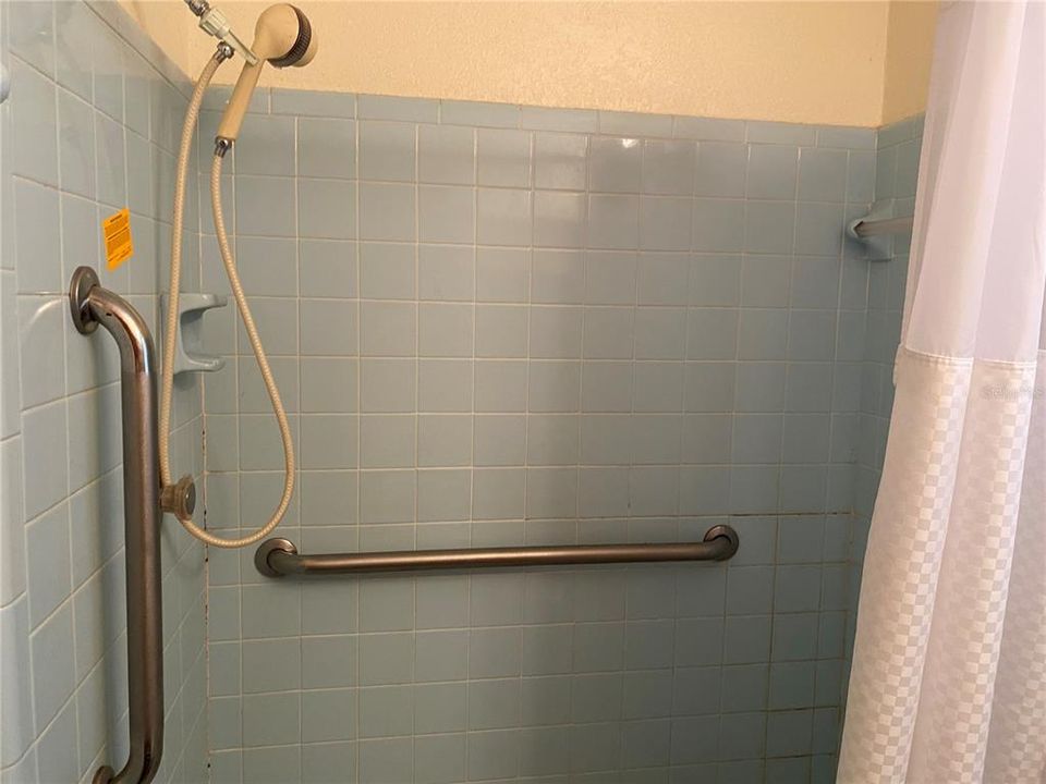 Shower with Safety Grab Bars