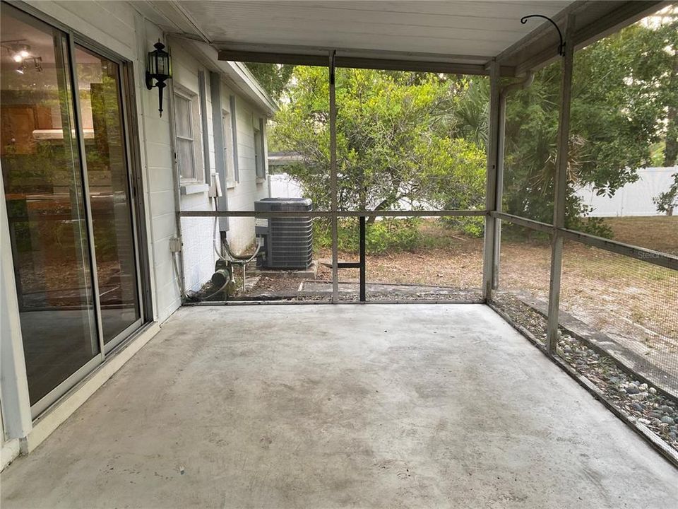 Large Rear Screened Porch with Sliding Glass Door