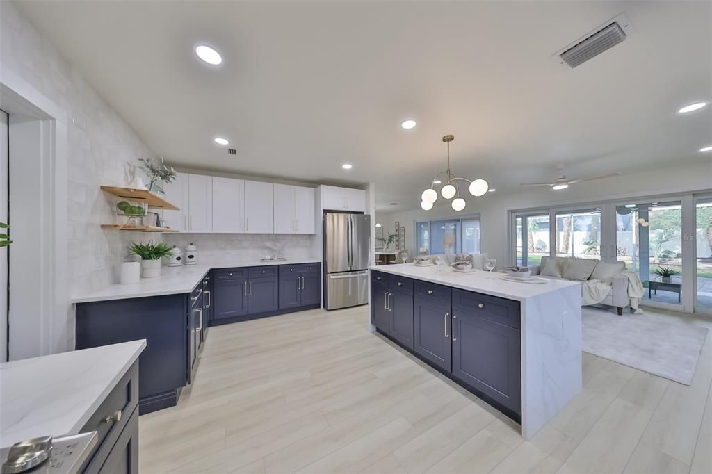 Open concept kitchen with view to the great room