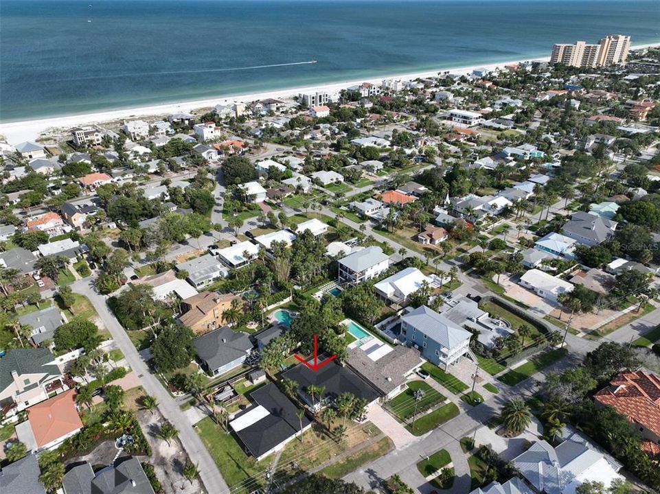 View showing the proximity to the beach