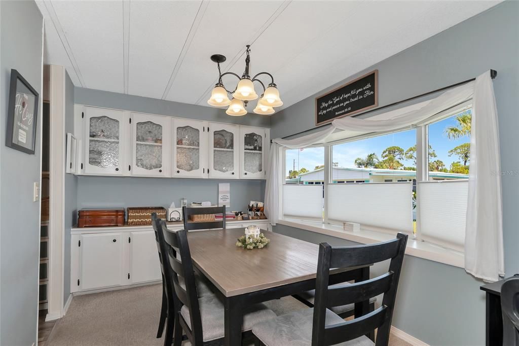 Eating area.  Note that the blinds are adjustable to ensure your privacy.